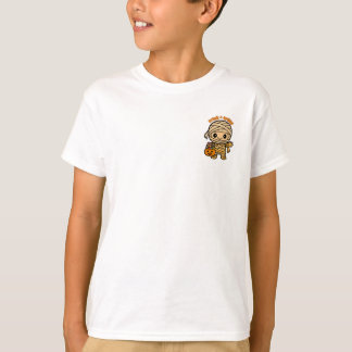 Cute Smiling Mummy Kid with Pumpkin Candy Basket  T-Shirt