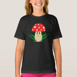 Cute Smiling Mushroom Girl's T-Shirt