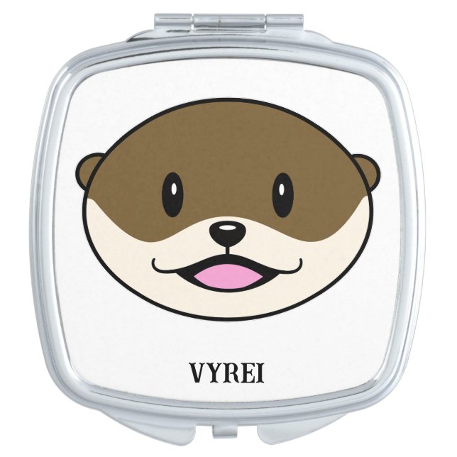 Cute Smiling Otter Compact Mirror (Front)