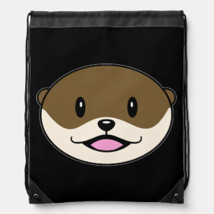 Cute Smiling Otter Drawstring Bag
