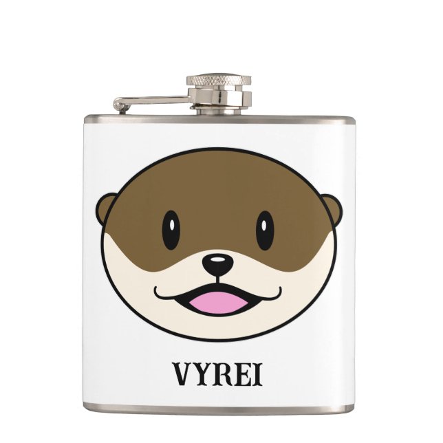 Cute Smiling Otter Flask (Front)