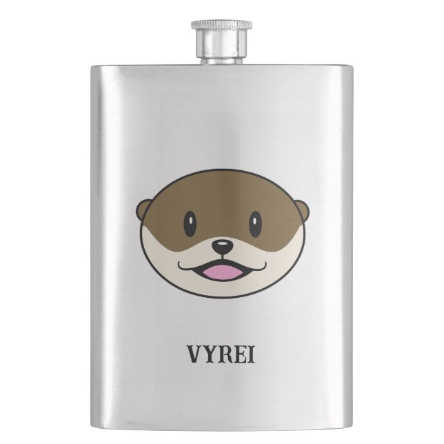Cute Smiling Otter Flask (Front)