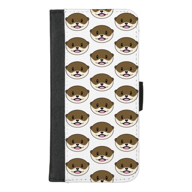 Cute Smiling Otter iPhone Wallet Case (Front)
