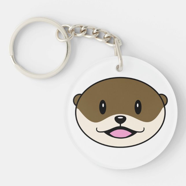 Cute Smiling Otter Keychain (Front)