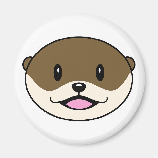 Cute Smiling Otter Magnet (Front)