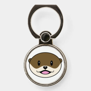 Cute Smiling Otter Phone Ring Stand