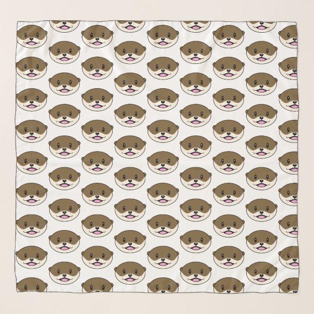 Cute Smiling Otter Scarf (Front)