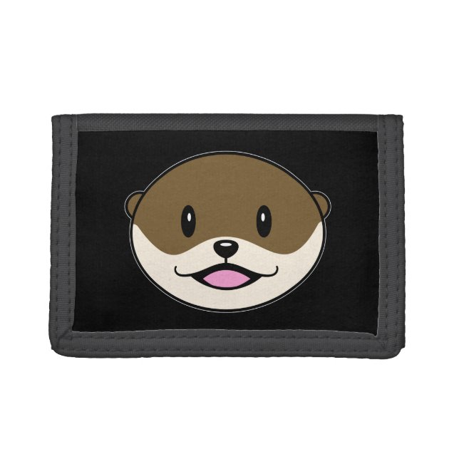 Cute Smiling Otter Trifold Wallet (Front)