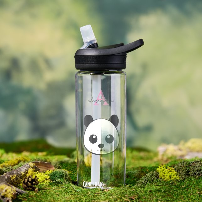 Cute Smiling Panda Personalized Water Bottle (Outdoor (Rotated))