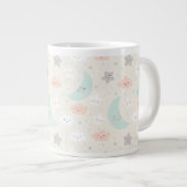 Cute Smiling Pastel Sky Pattern Giant Coffee Mug (Front Right)