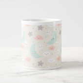 Cute Smiling Pastel Sky Pattern Giant Coffee Mug (Front)