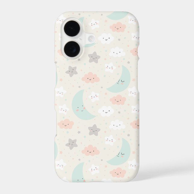 Cute Smiling Pastel Sky Pattern iPhone Case (Back)