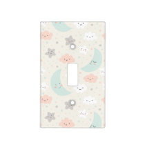 Cute Smiling Pastel Sky Pattern Light Switch Cover