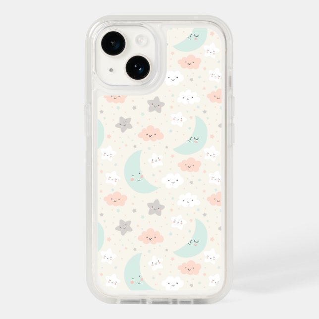 Cute Smiling Pastel Sky Pattern Otterbox iPhone Case (Back)