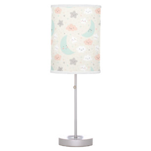 Cute Smiling Pastel Sky Pattern Table Lamp