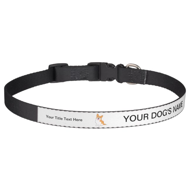Cute Smiling Pembroke Welsh Corgi Dog Pet Collar (Front)