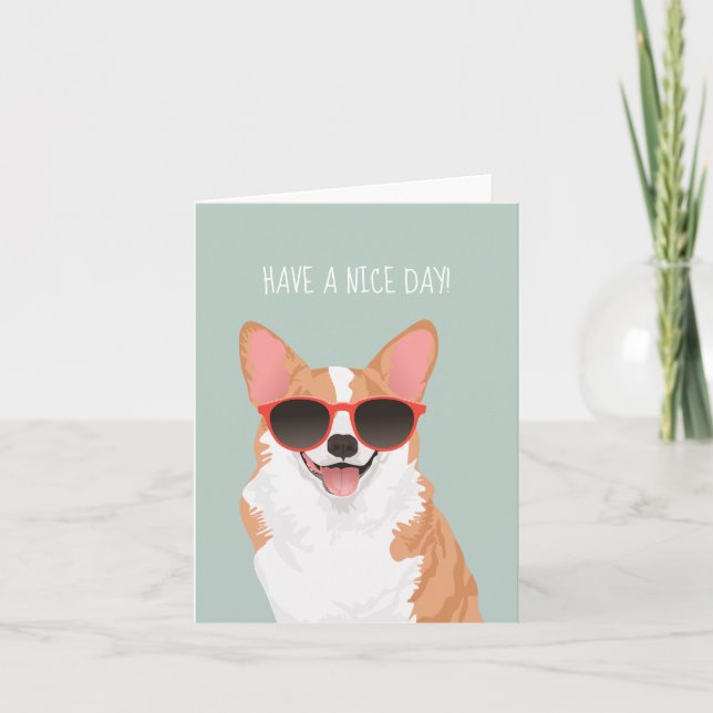 Cute Smiling Pembroke Welsh Corgi for Dog Lovers Card (Front)