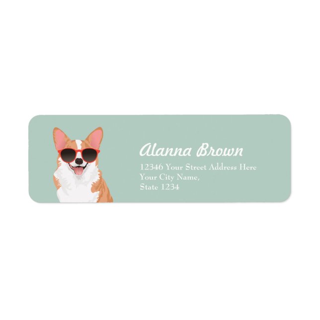 Cute Smiling Pembroke Welsh Corgi for Dog Lovers Label (Front)