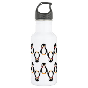 Cute Smiling Penguin with Scarf Water Bottle