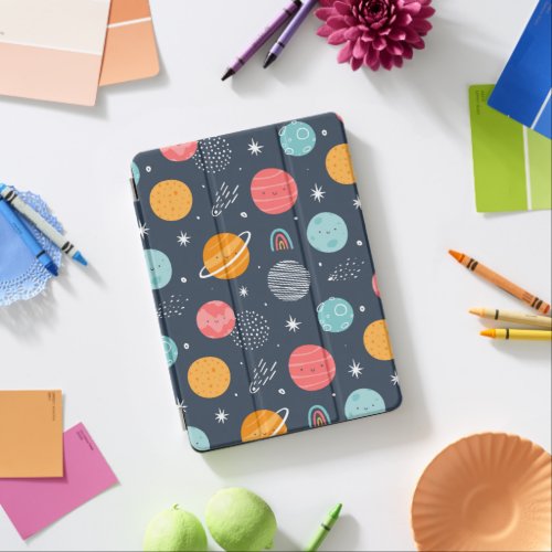 Cute Smiling Planet Pattern iPad Air Cover