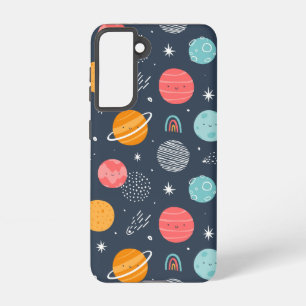 Cute Smiling Planet Pattern Samsung Galaxy S21 Case