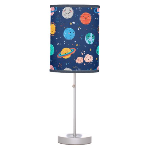 Cute Smiling Planet Pattern Table Lamp