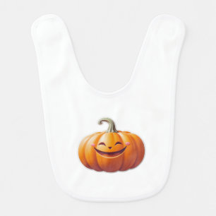 Cute Smiling Pumpkin – Fun Fall Character Baby Bib