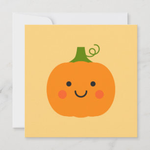 Cute smiling pumpkin illustration holiday card
