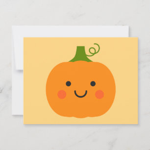 Cute smiling pumpkin illustration postcard