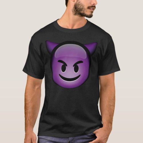 Cute Smiling Purple Devil Emoji Essential  T_Shirt