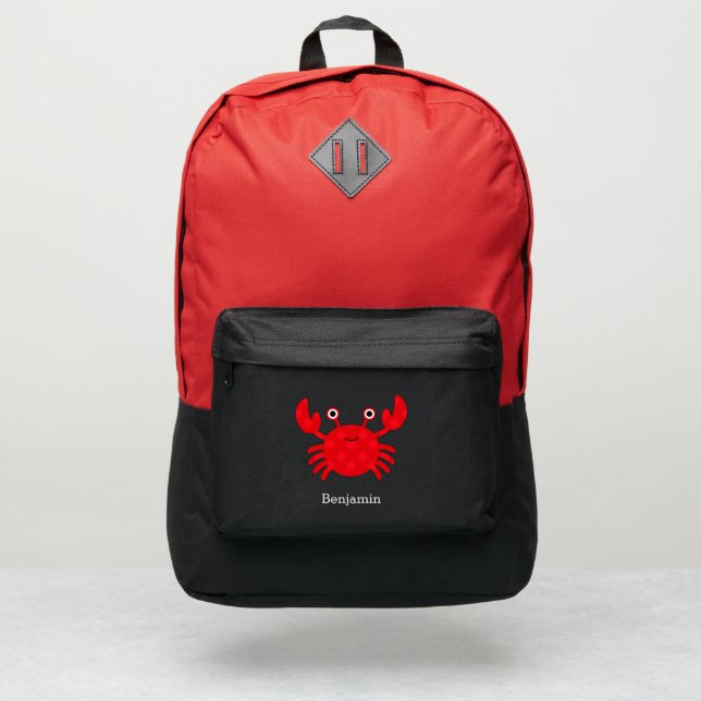 Cute Smiling Red Crab Backpack (Front)