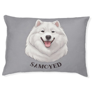 Cute Smiling Samoyed Dog Pet Bed