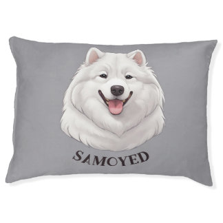 Cute Smiling Samoyed Dog Pet Bed