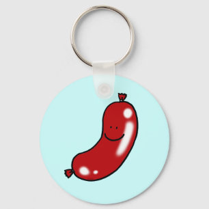 Cute Smiling Sausage Cartoon Art Keychain