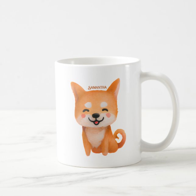Cute Smiling Shiba Inu Coffee Mug (Right)