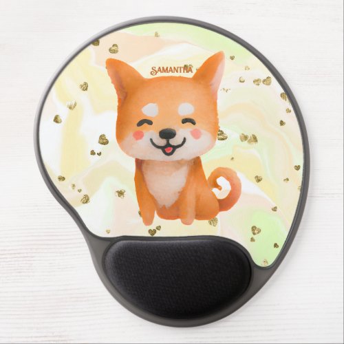 Cute Smiling Shiba Inu Gel Mouse Pad