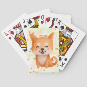 Cute Smiling Shiba Inu Poker Cards