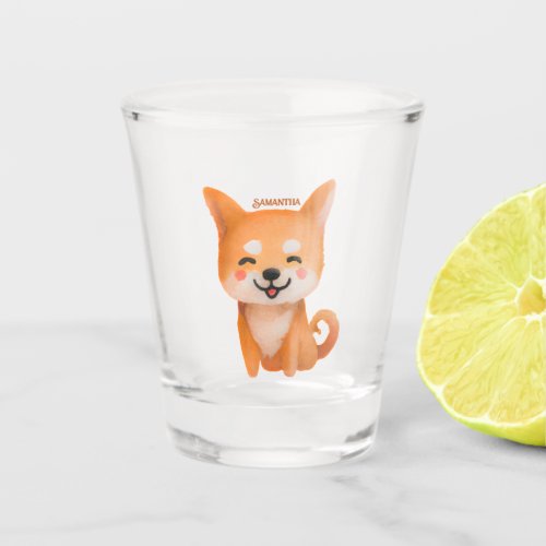 Cute Smiling Shiba Inu Shot Glass