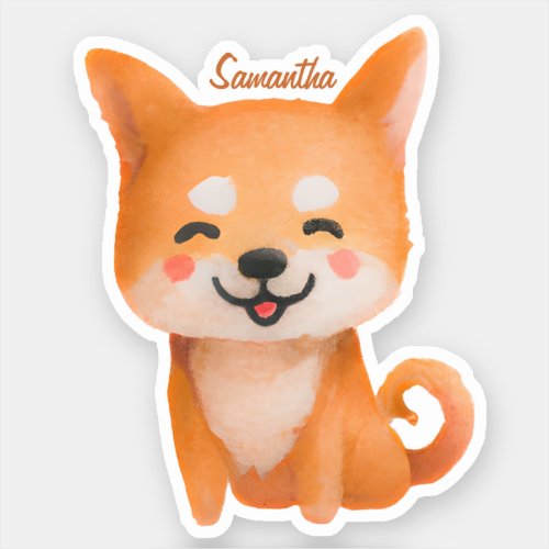 Cute Smiling Shiba Inu Sticker
