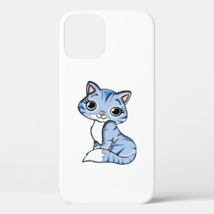 CUTE SMILING SKY BLUE KITTEN WITH BLUE EYES. iPhone 12 PRO CASE