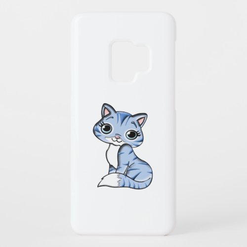 CUTE SMILING SKY BLUE KITTEN WITH BLUE EYES Case_Mate SAMSUNG GALAXY S9 CASE