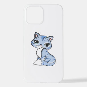 CUTE SMILING SKY BLUE KITTEN WITH BLUE EYES. iPhone 12 CASE