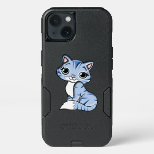 CUTE SMILING SKY BLUE KITTEN WITH BLUE EYES. iPhone 13 CASE