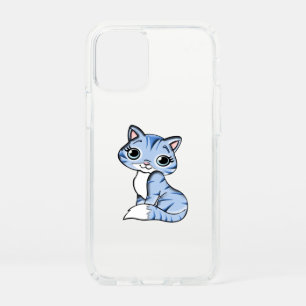 CUTE SMILING SKY BLUE KITTEN WITH BLUE EYES. SPECK iPhone 12 MINI CASE
