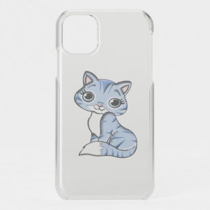 CUTE SMILING SKY BLUE KITTEN WITH BLUE EYES. iPhone 11 CASE