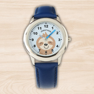 Cute smiling sloth for kids watch