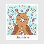 Cute Smiling Snail Love Letter Valentines Day Sticker