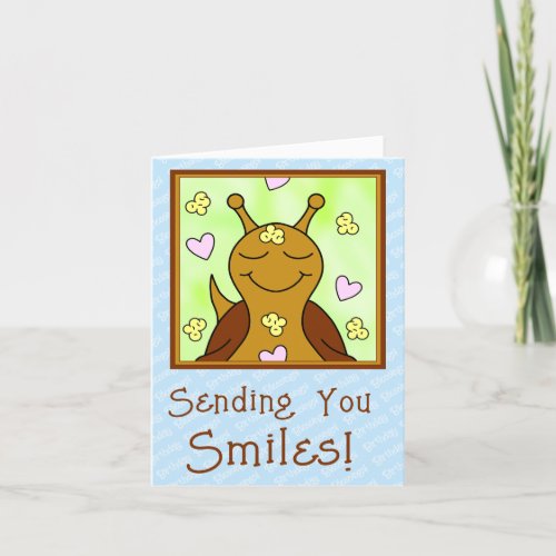 Cute Smiling Snail Sweet Little Birthday Blessings Card