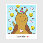 Cute Smiling Snail Sweet Little Birthday  Sticker