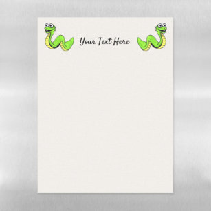 Cute Smiling Snakes Bright Green and Yellow White Magnetic Dry Erase Sheet